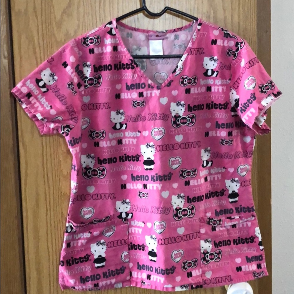 Pink hello kitty scrub top